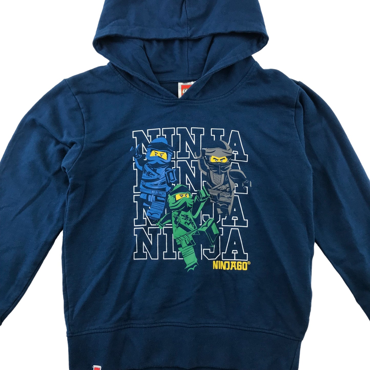 Lego Ninjago hoodie 7-8 years blue ninja graphic design cotton