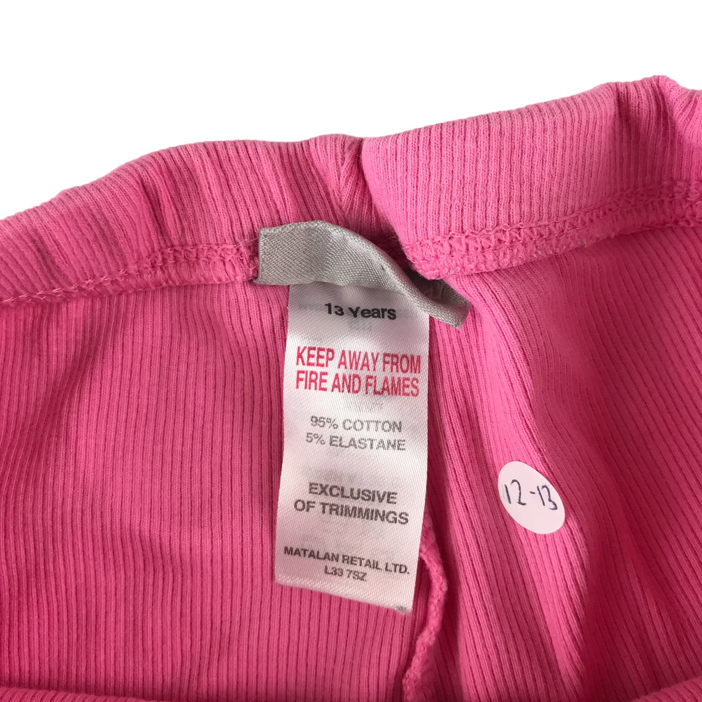 Matalan leggings 12-13 years pink plain cropped