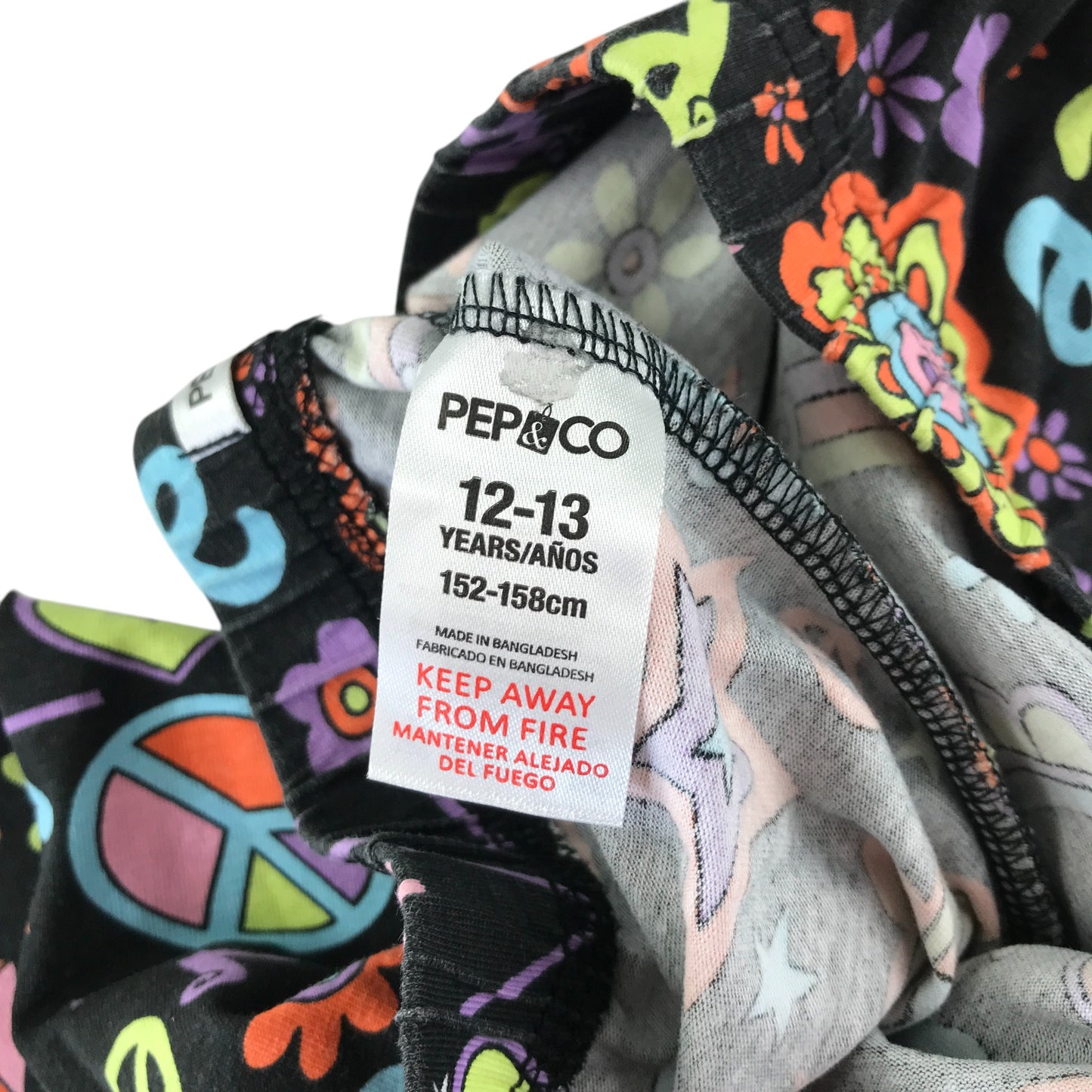 PEP&CO leggings 12-13 years black cartoony graphic print cropped