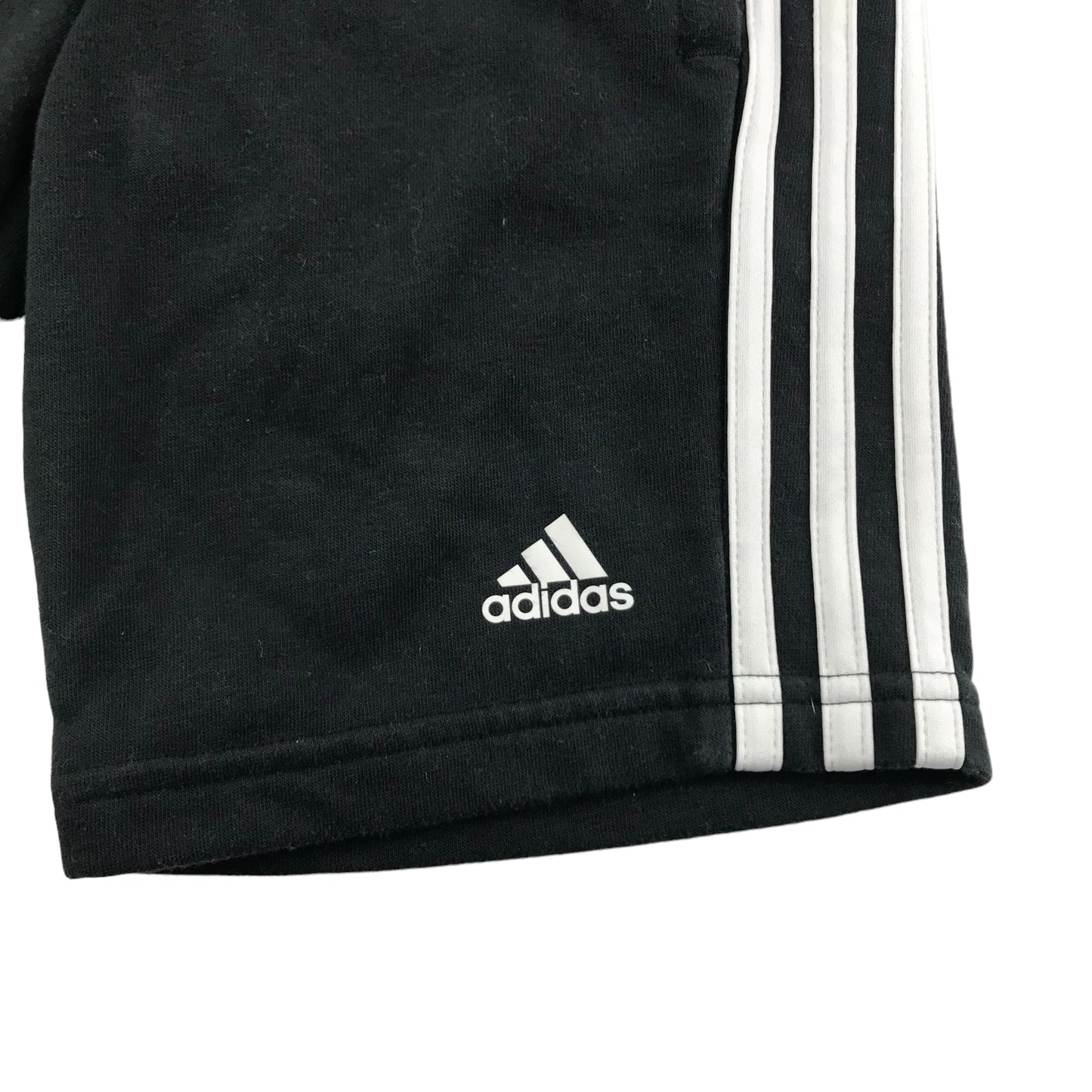 Adidas Shorts Age 6 Black Jersey with Three Stripes Design