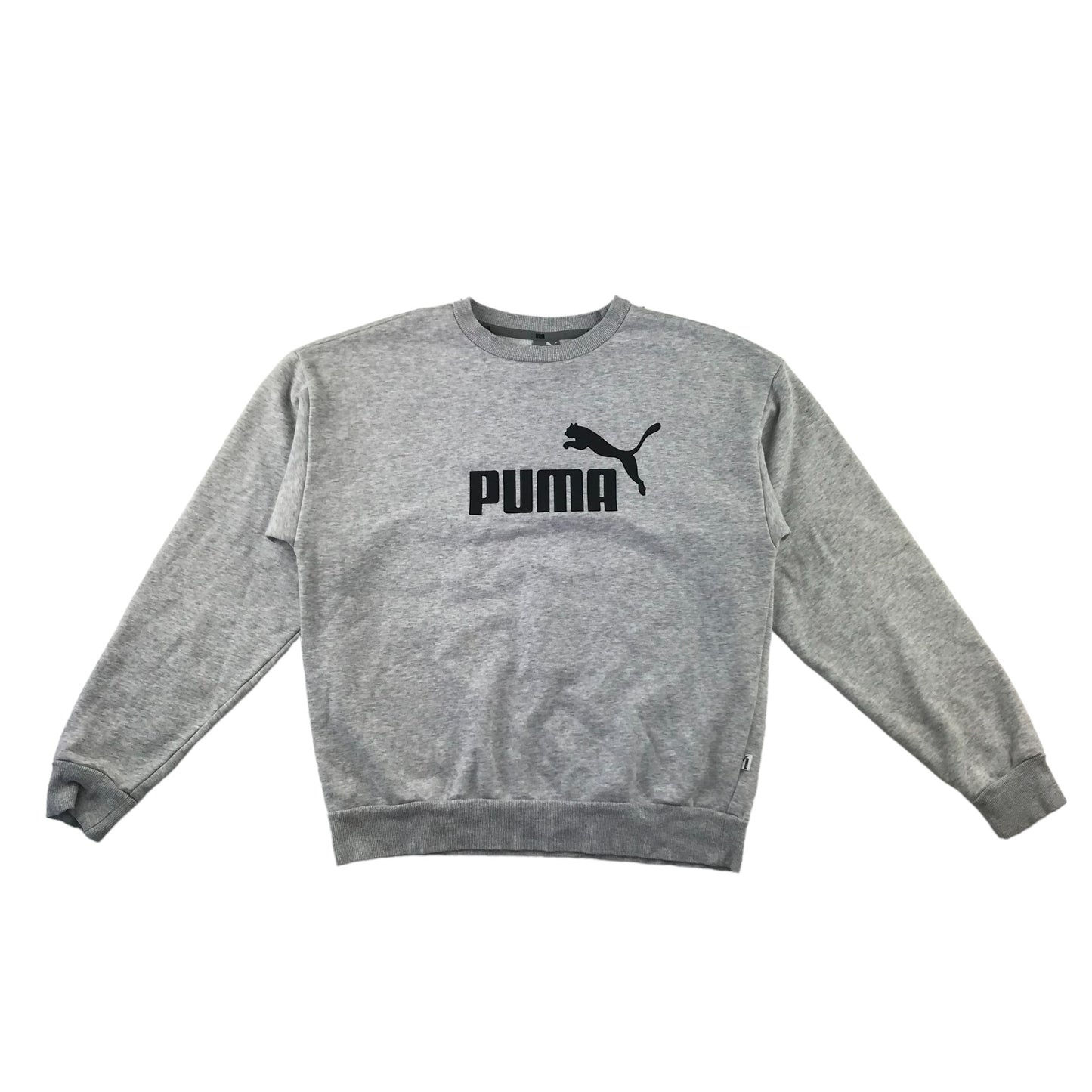 Puma sweater adult size S grey plain classic crew neck logo print