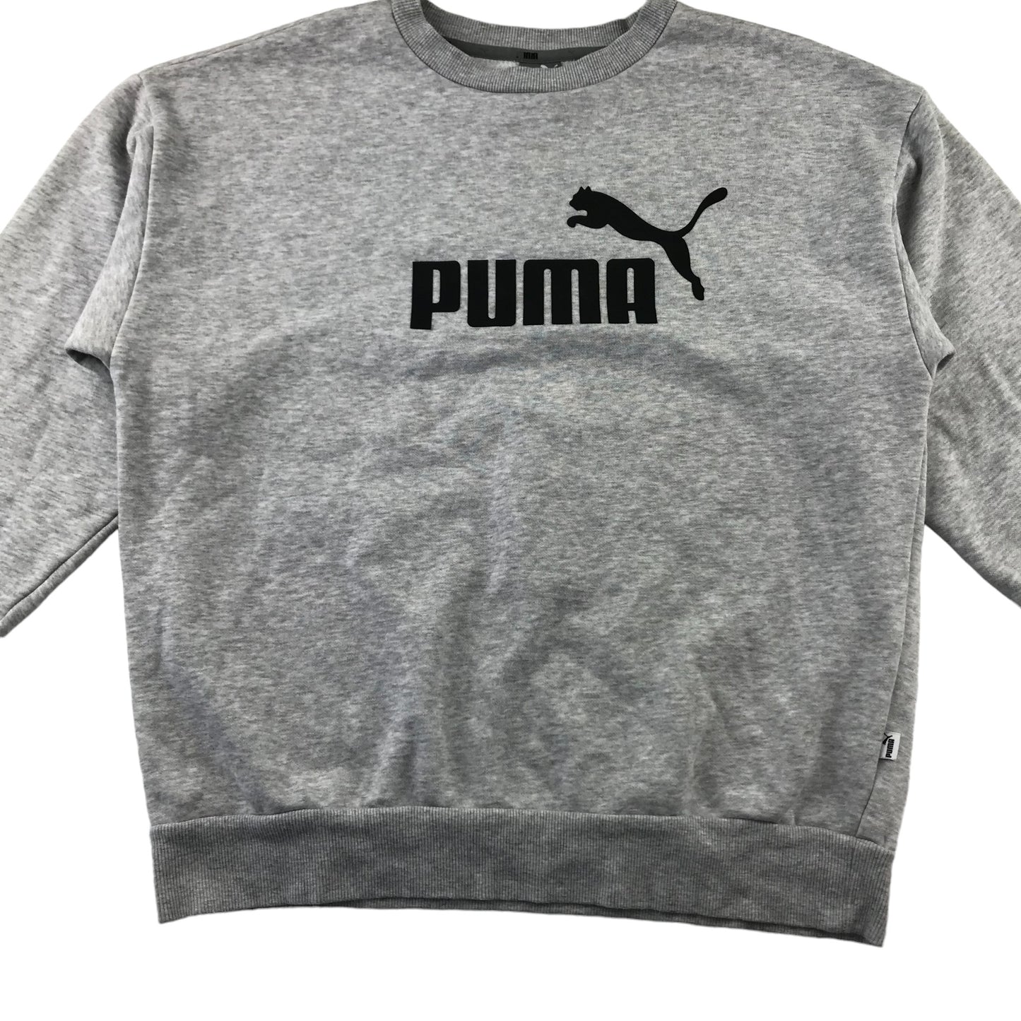 Puma sweater adult size S grey plain classic crew neck logo print