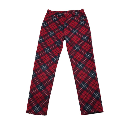 H&M trouser 8-9 years red tartan checked smart jeggings