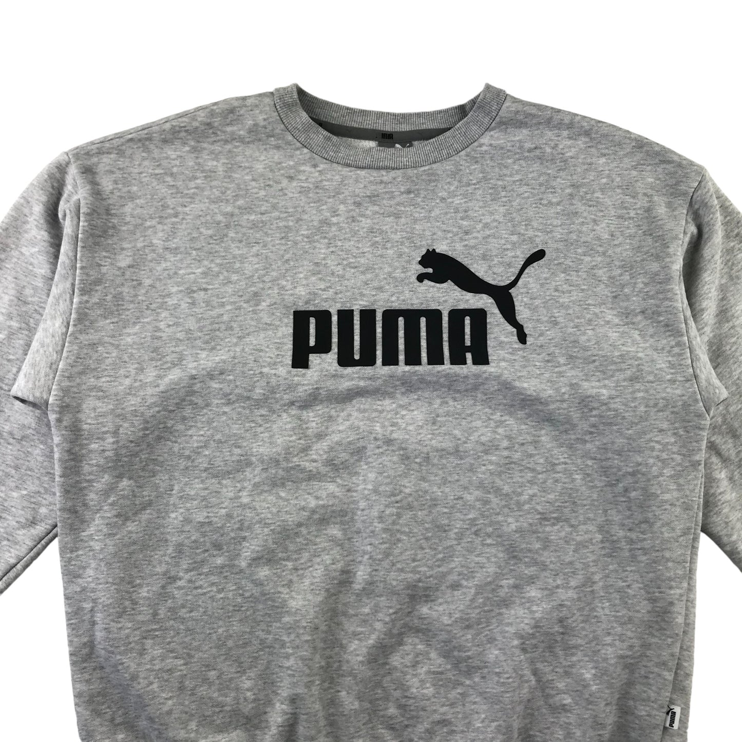 Puma sweater adult size S grey plain classic crew neck logo print