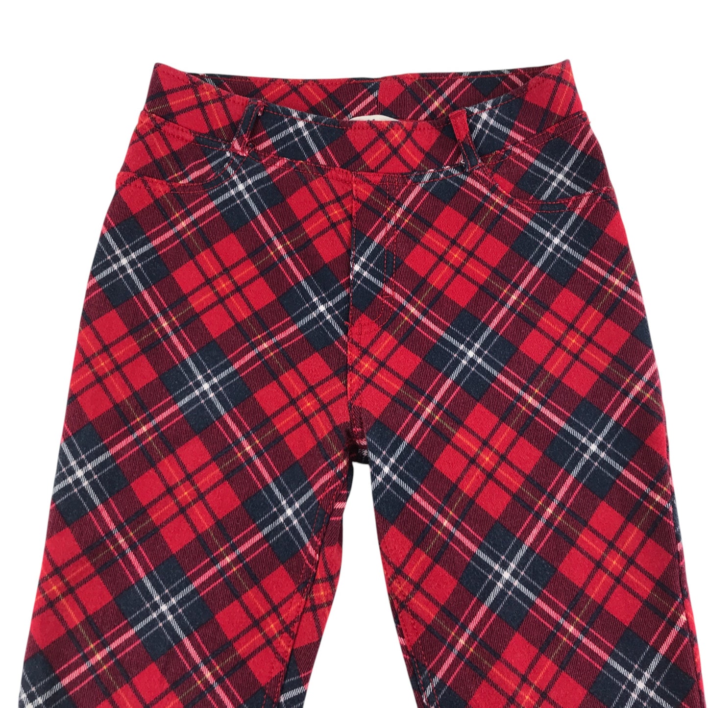 H&M trouser 8-9 years red tartan checked smart jeggings