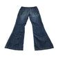 Next jeans 9-10 years blue denim flared legs floral embroidery