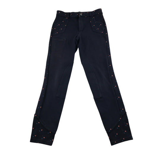 Decathlon trouser 11-12 years navy equestrian with triangle pattern design