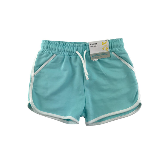 Primark shorts 5-6 years blue jersey material runner shorts