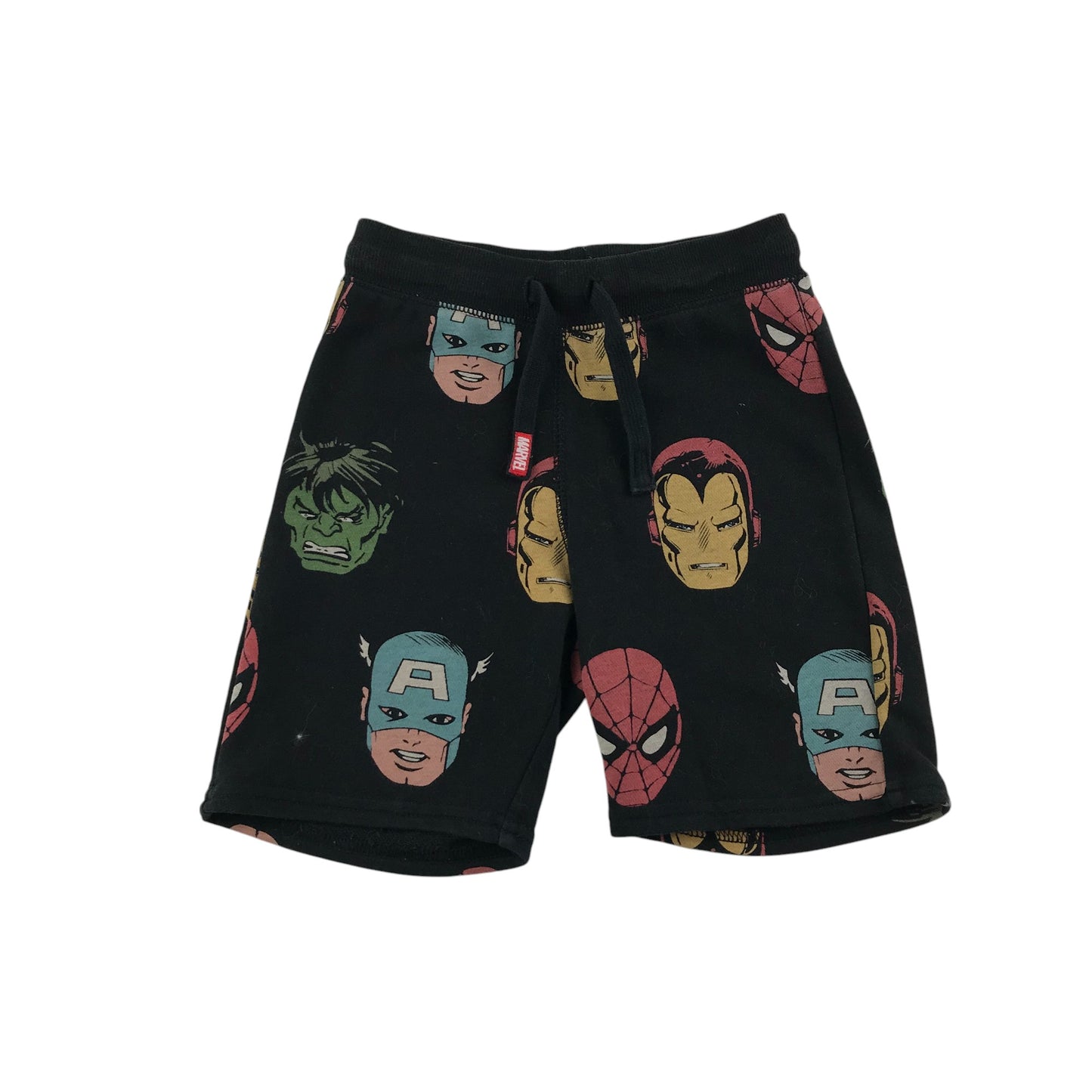 H&M shorts 4-5 years black jersey marvel super hero graphic print