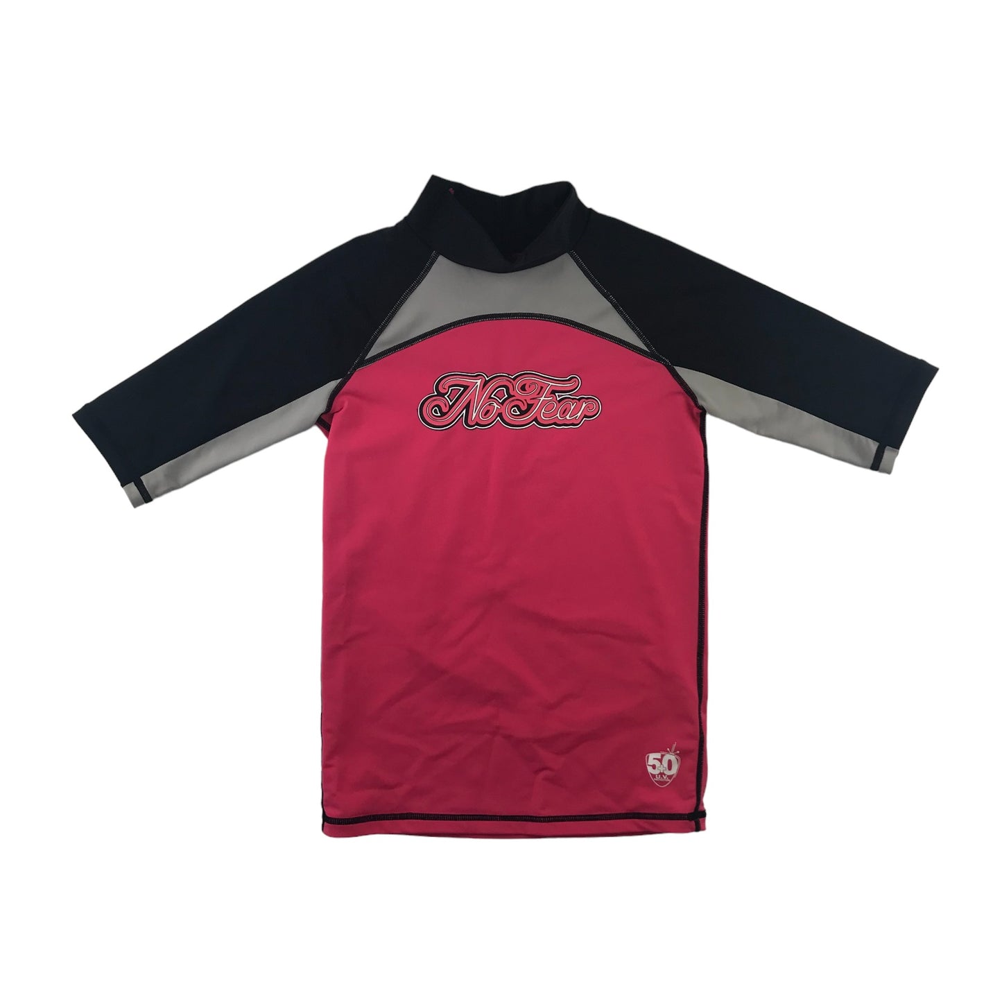 No Fear swim top 13 years pink black and grey panelled