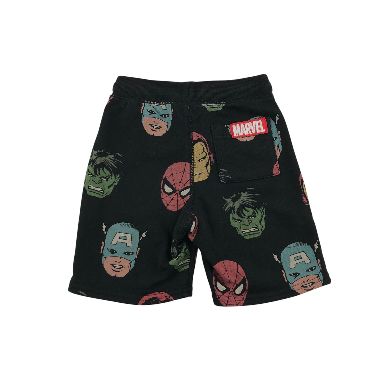 H&M shorts 4-5 years black jersey marvel super hero graphic print