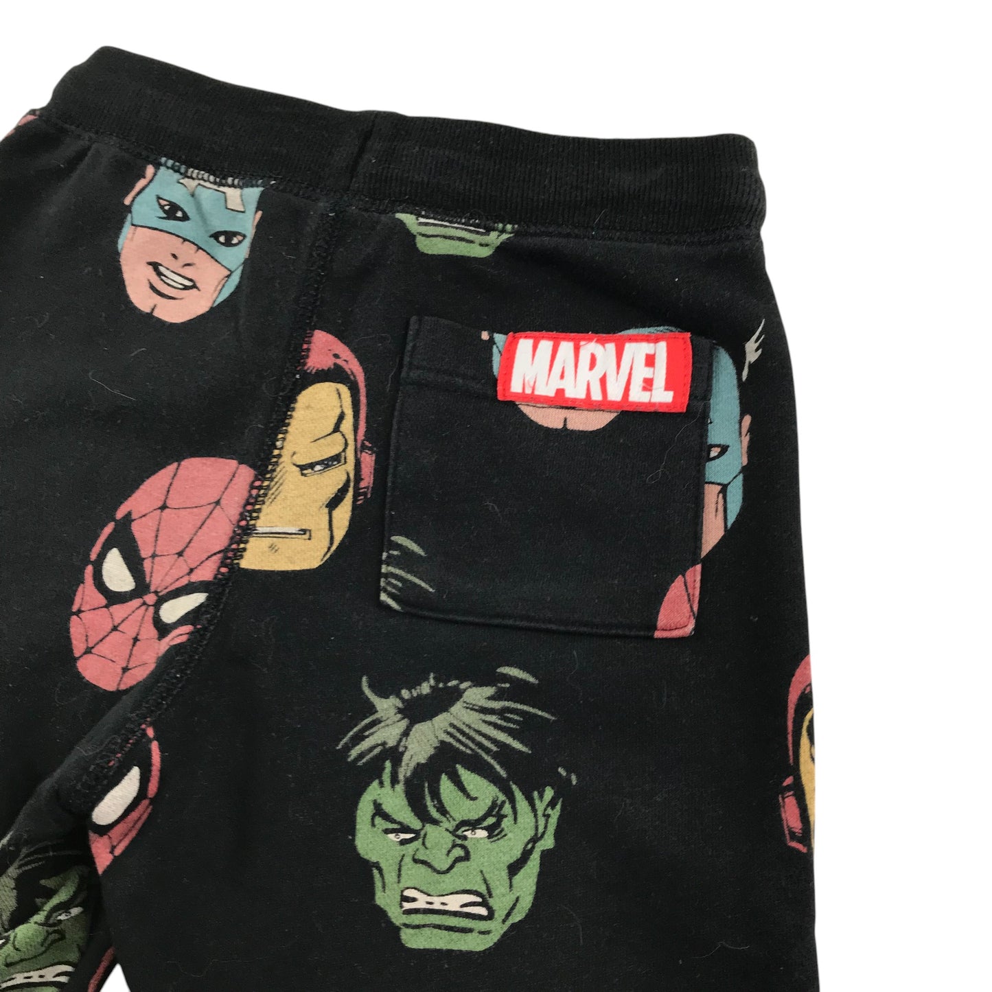 H&M shorts 4-5 years black jersey marvel super hero graphic print