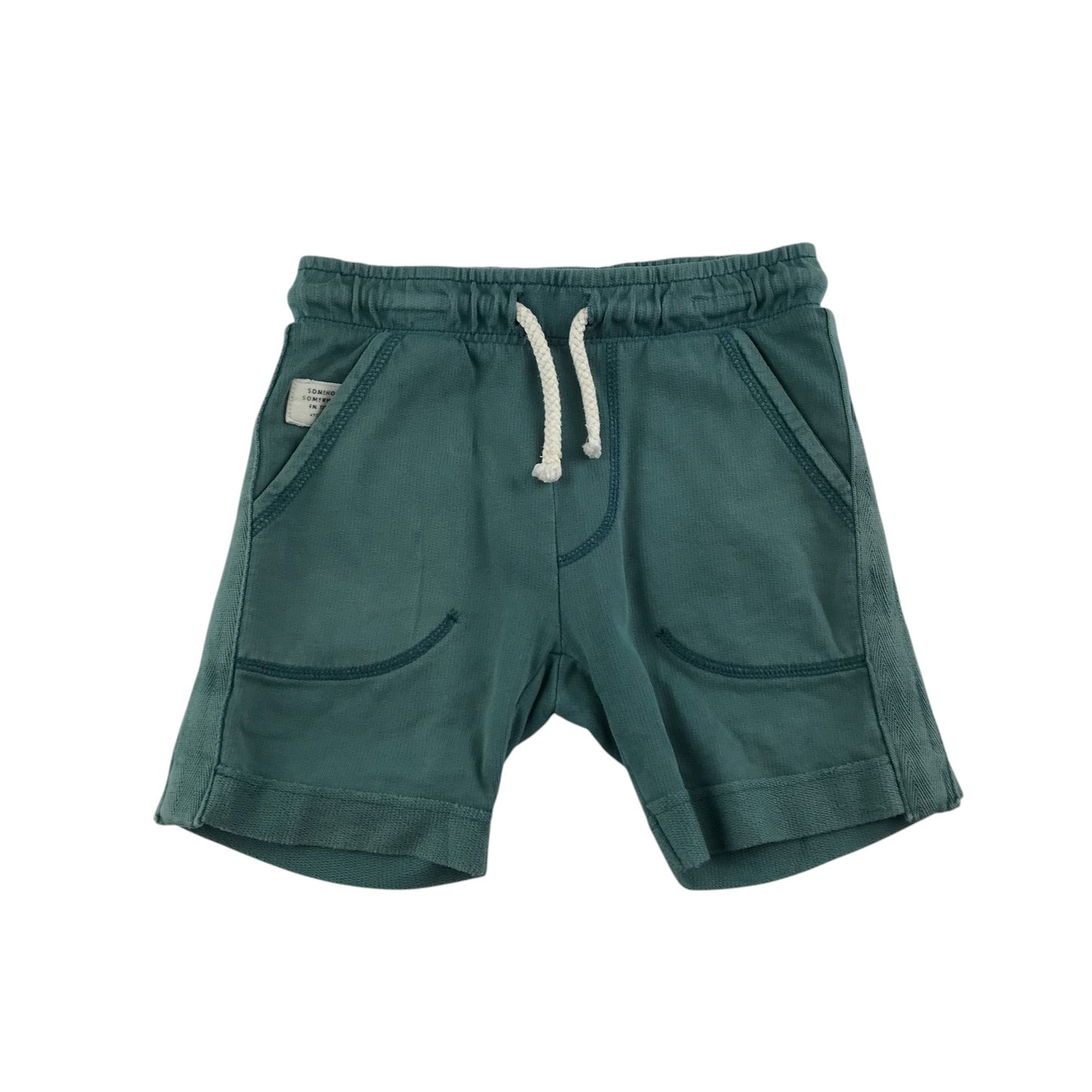 Zara shorts 4-5 years green plain jersey cotton