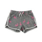 M&S shorts 6-7 years grey flamingo print jersey material cotton