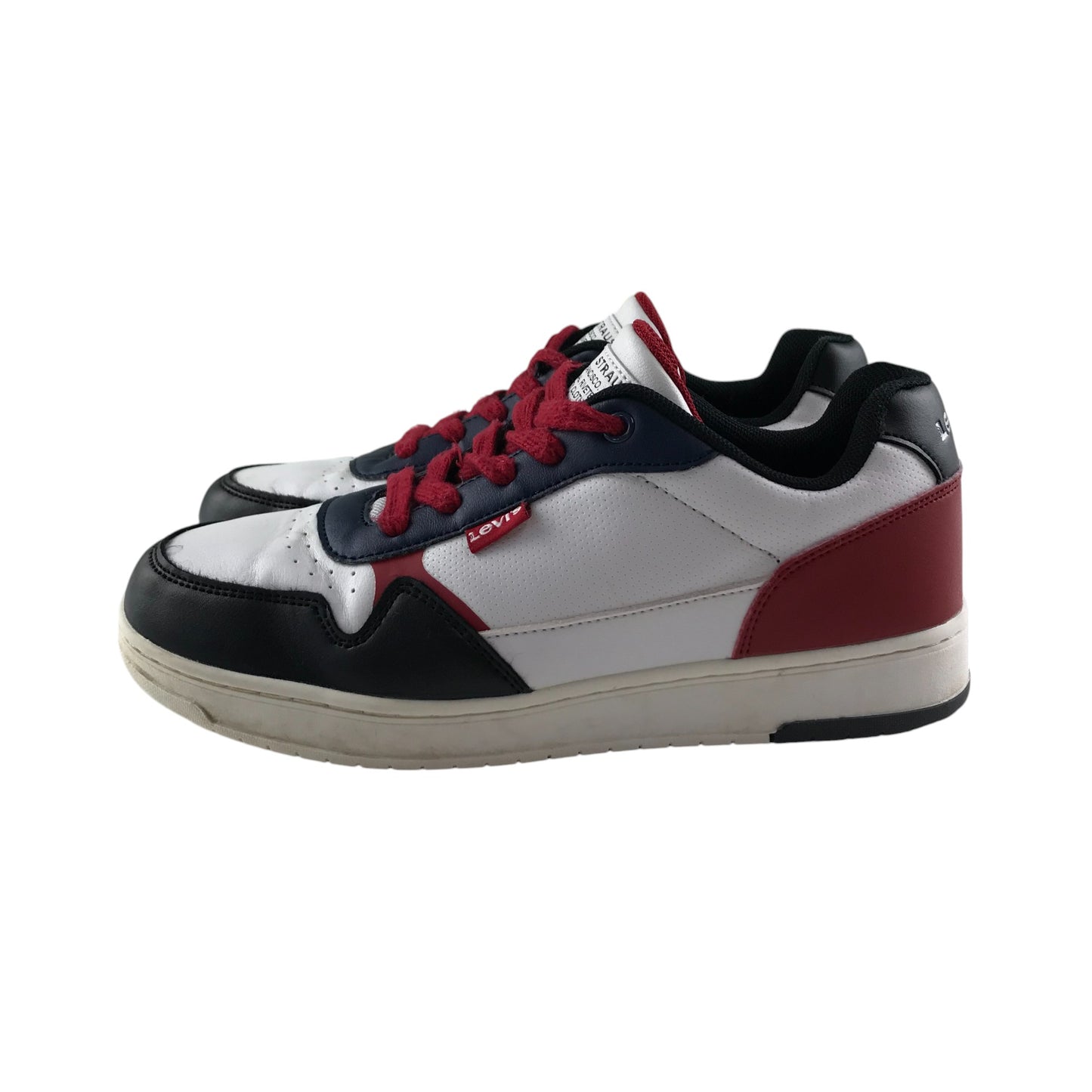 Levi's Trainers Shoe Size 3.5 White Black and Red Colourway