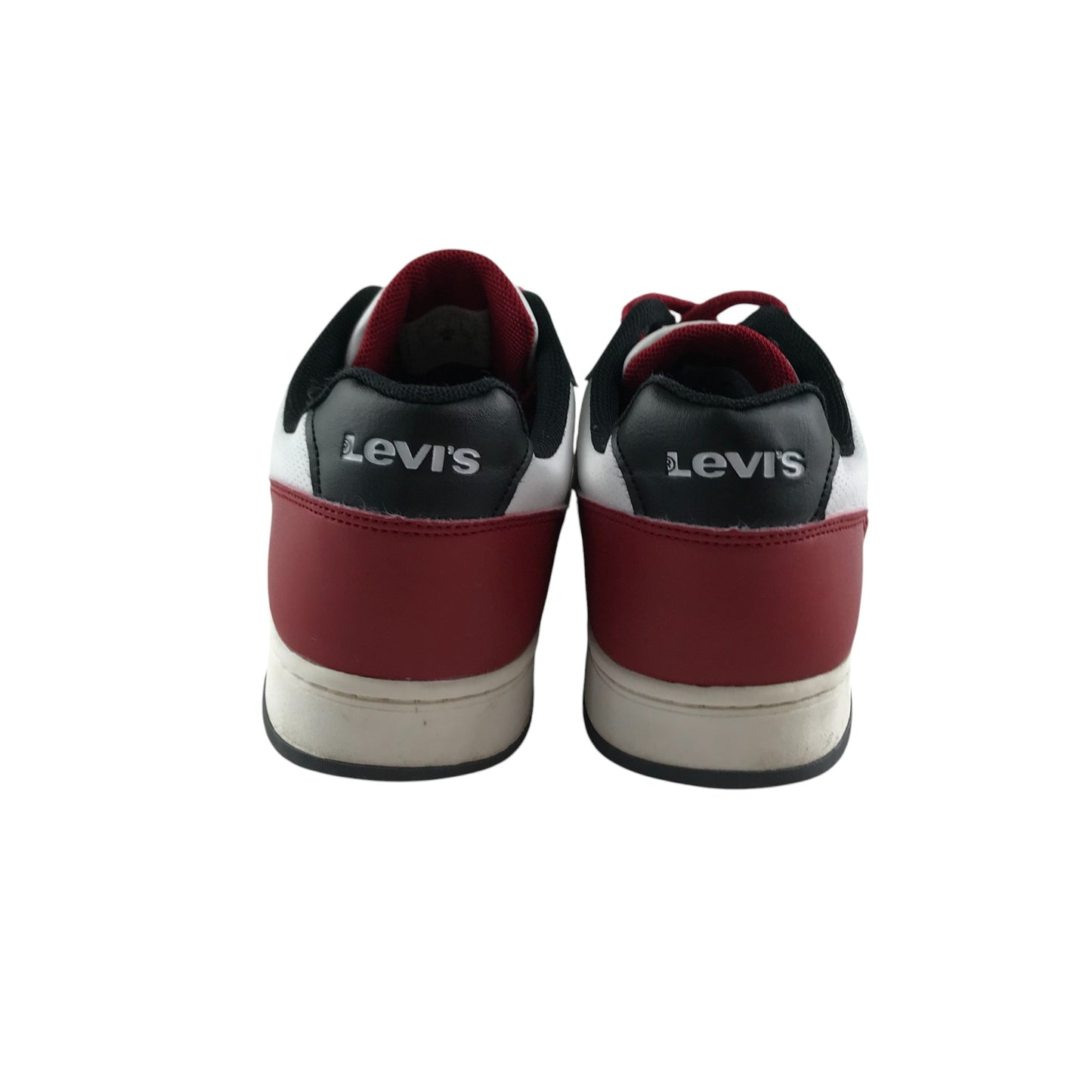 Levi's Trainers Shoe Size 3.5 White Black and Red Colourway