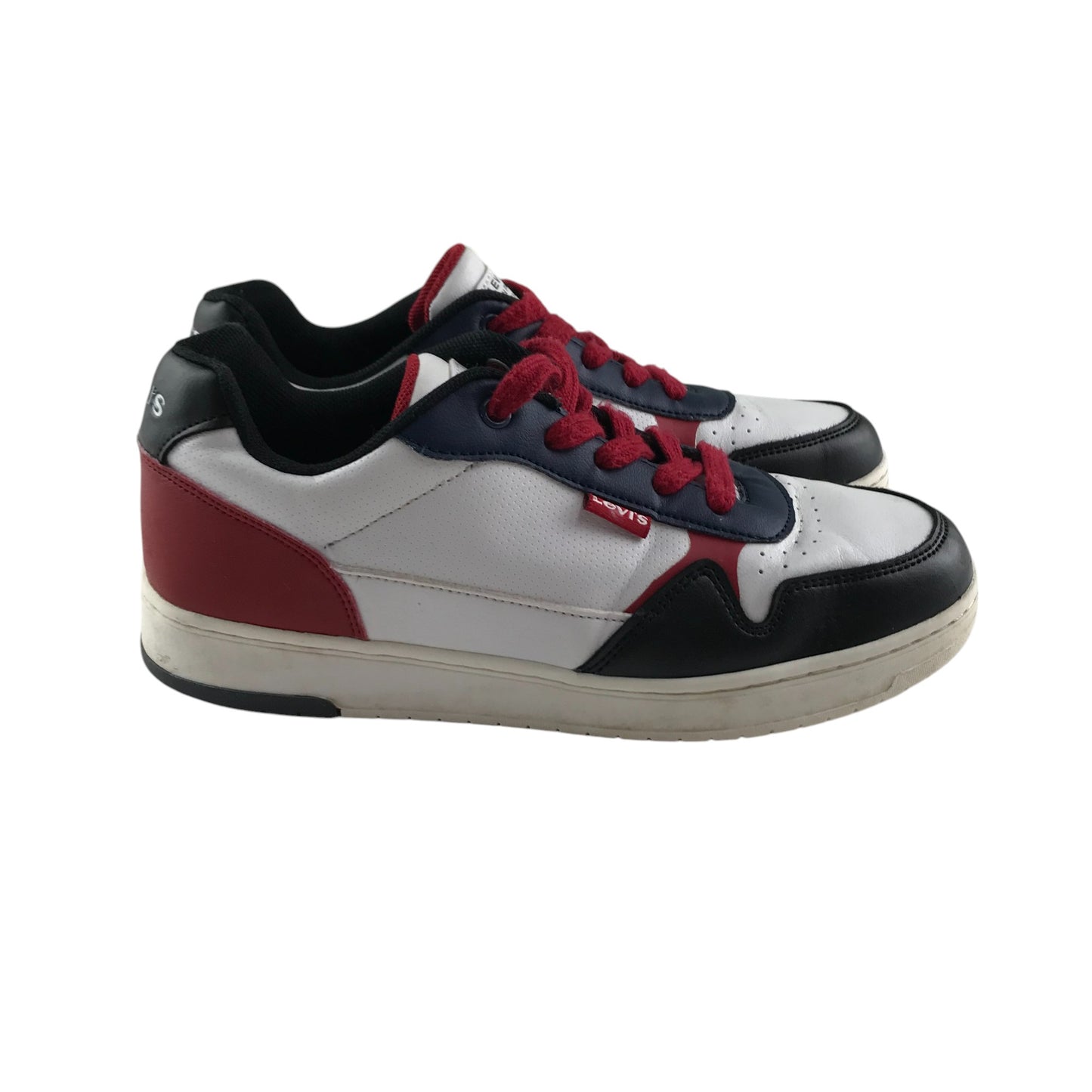 Levi's Trainers Shoe Size 3.5 White Black and Red Colourway