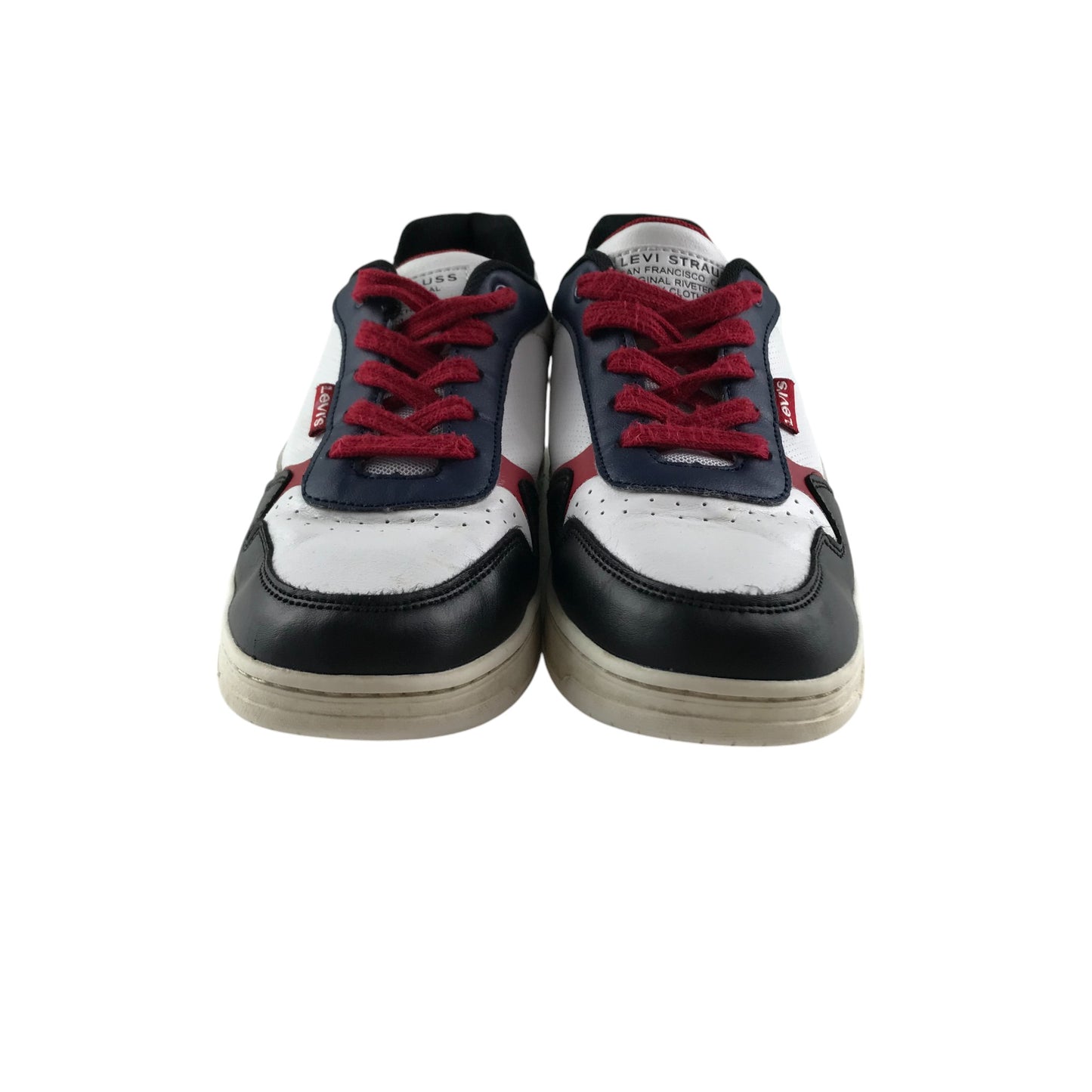 Levi's Trainers Shoe Size 3.5 White Black and Red Colourway