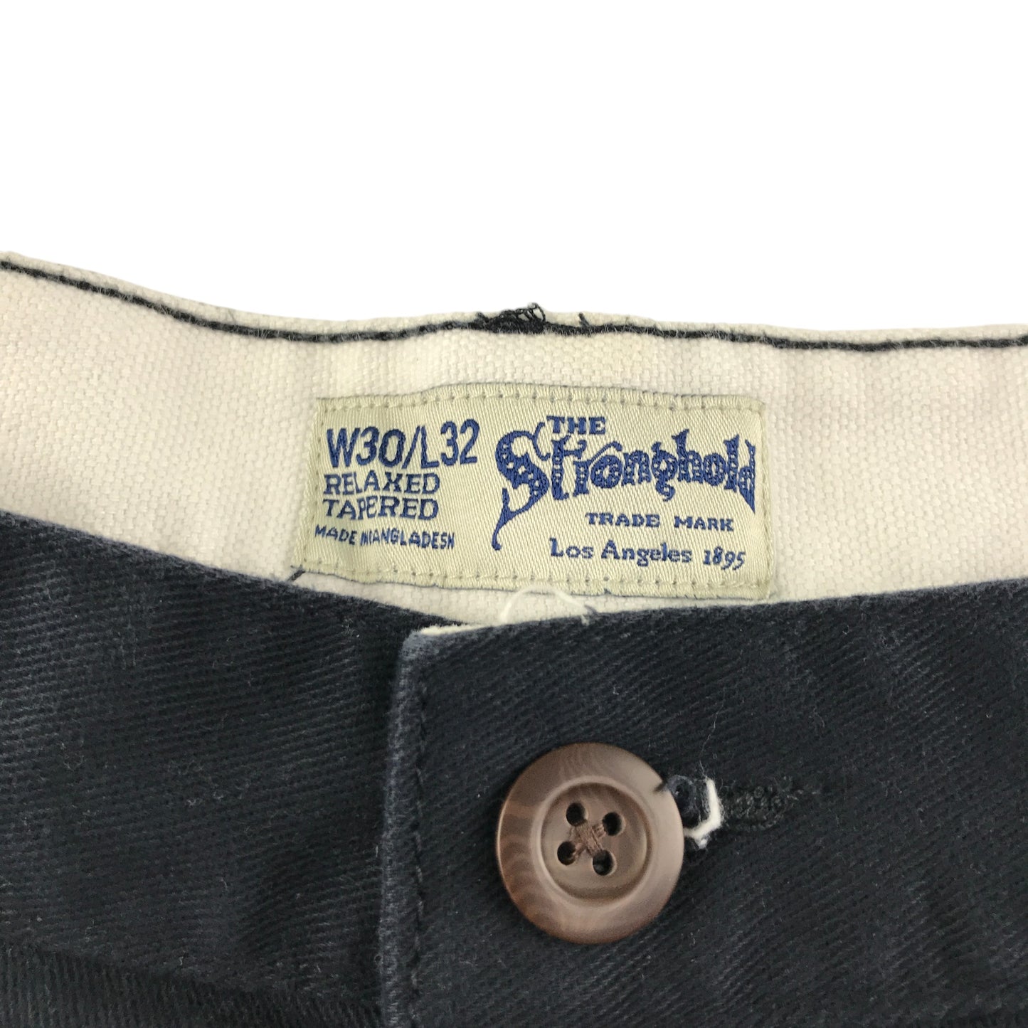 Denim co trouser men's W30 L32 navy The Stronghold smart chino style