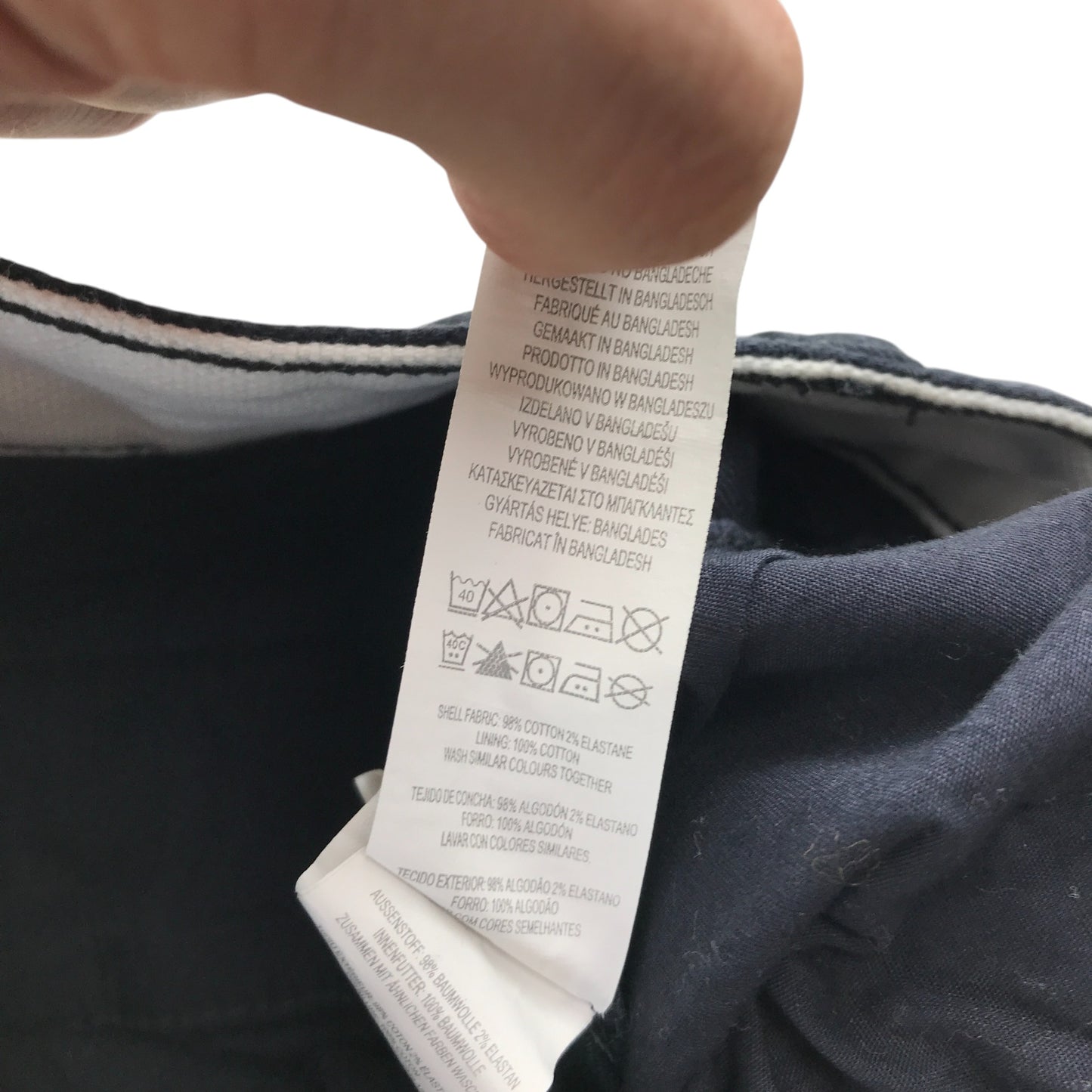 Denim co trouser men's W30 L32 navy The Stronghold smart chino style