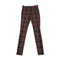 New Look trouser women's S red tartan checked slim leg