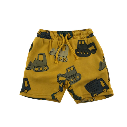 George shorts 4-5 years yellow jersey construction graphic print