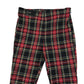 New Look trouser women's S red tartan checked slim leg