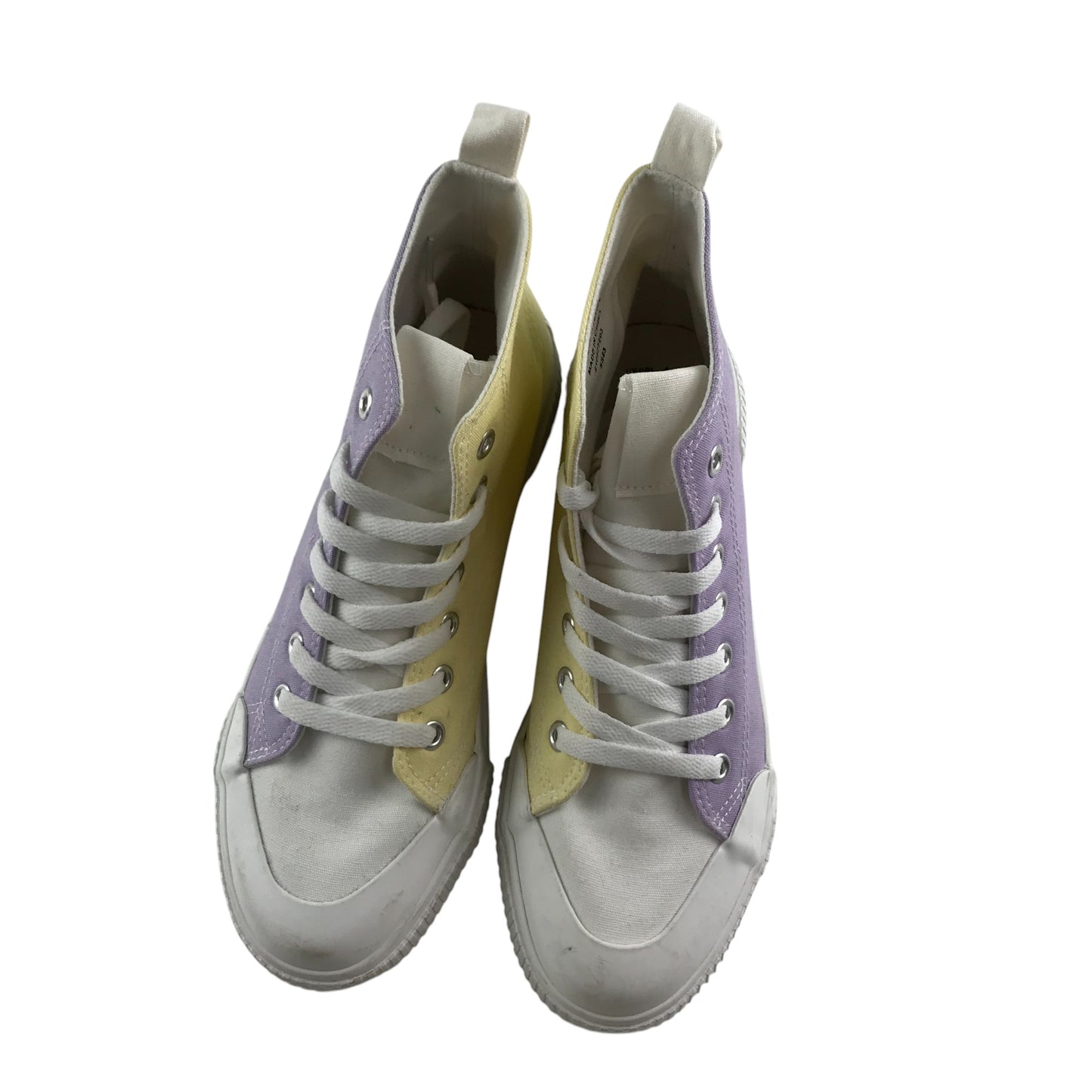 Primark Trainers Shoe Size 6 White Yellow and Lilac Colourway