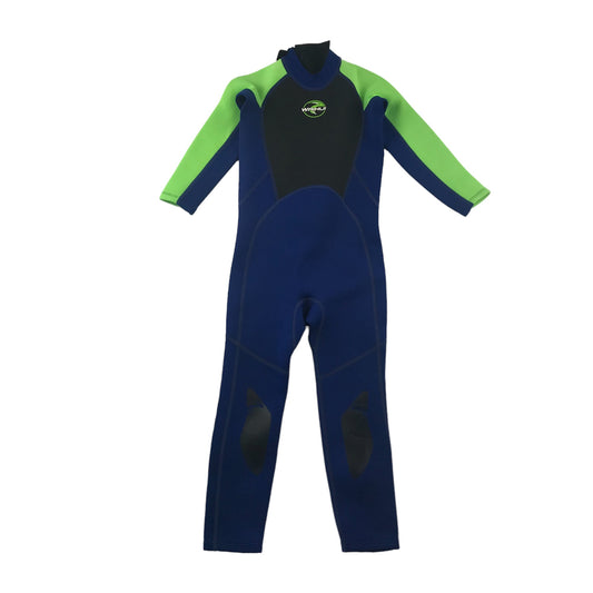 Crane wetsuit 7-8 years blue black and green long leg