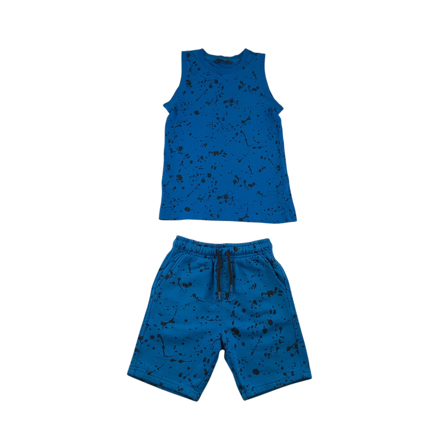 George set 6-7 years blue graphic design tank top and jersey shorts