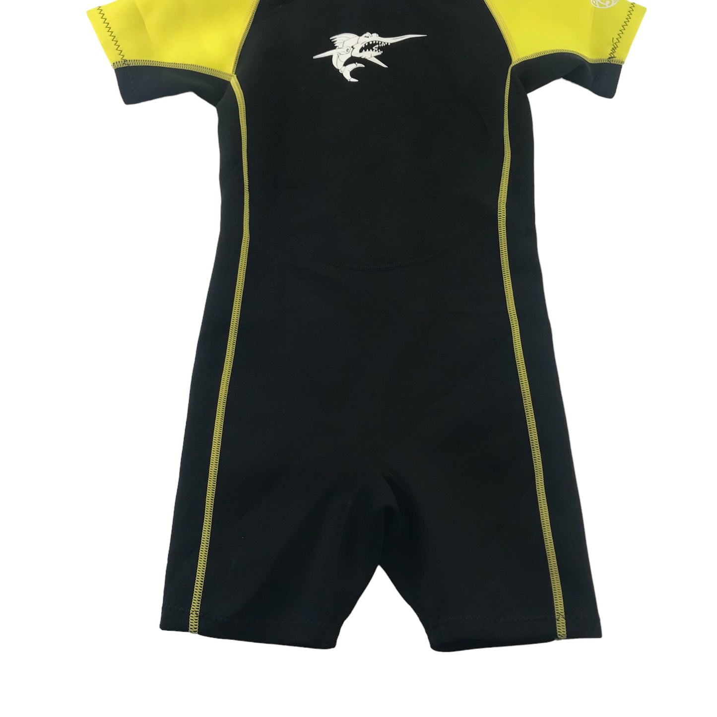 TWF wetsuit 11-12 years yellow and black short sleeve and leg