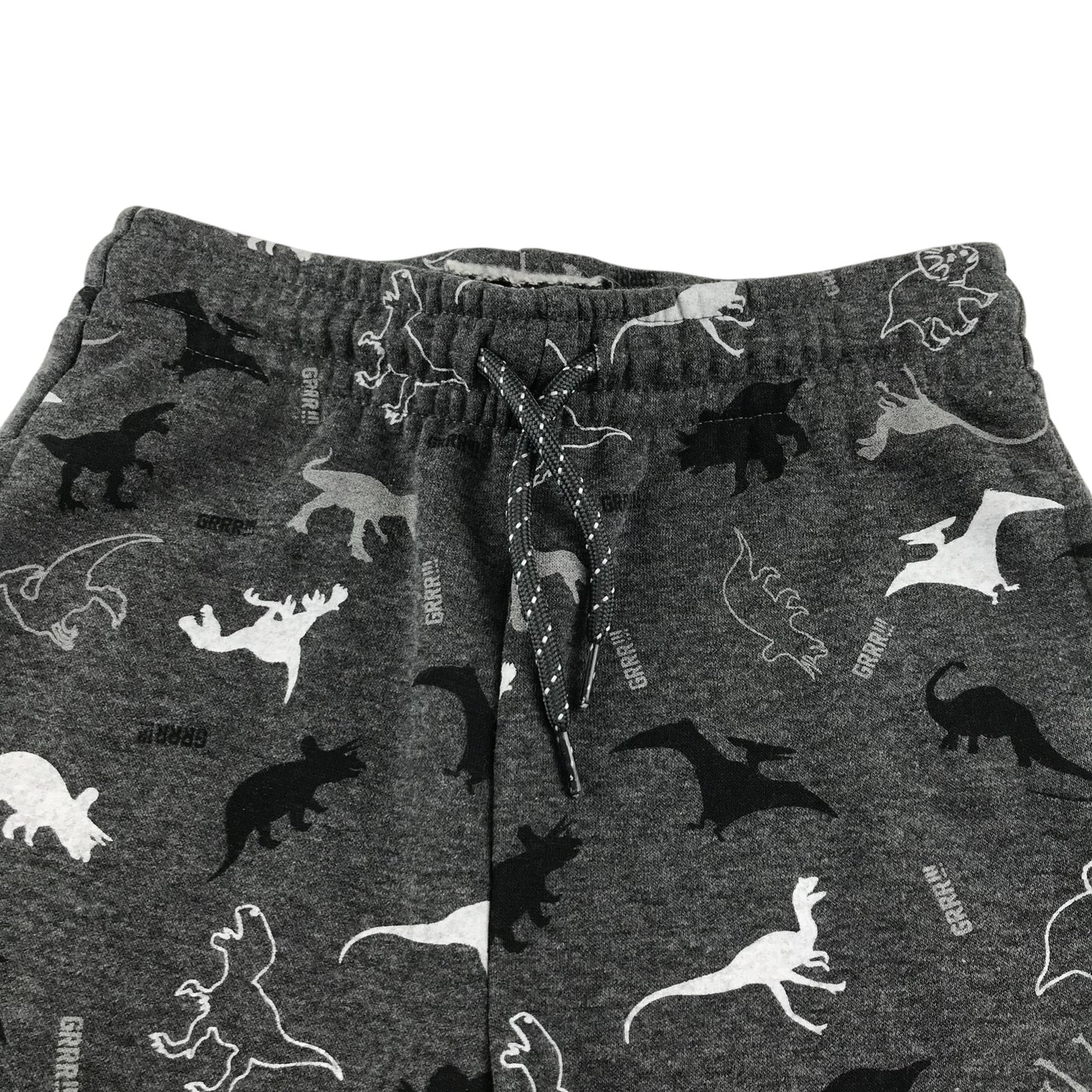 Primark shorts 6-7 years grey plain jersey dinosaur graphic design