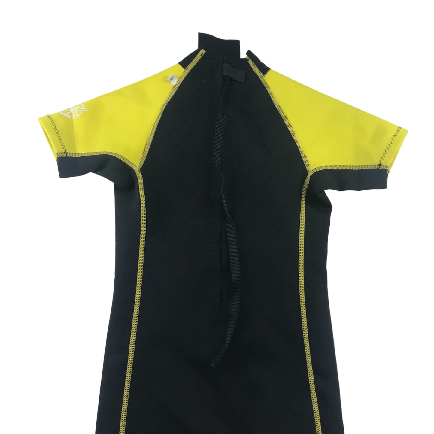 TWF wetsuit 11-12 years yellow and black short sleeve and leg