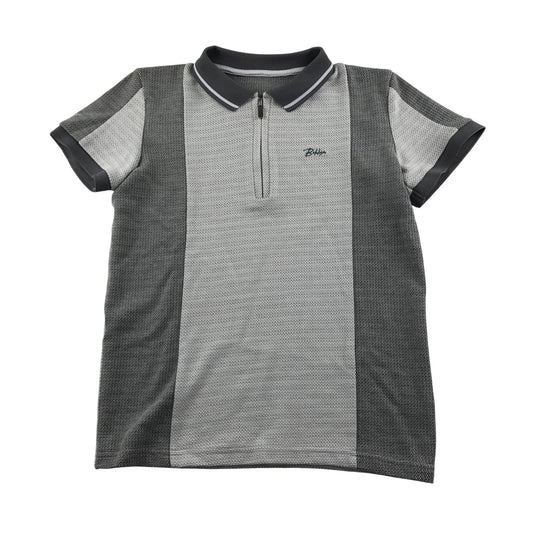 Matalan polo shirt 10-11 years light grey and dark grey stripe design