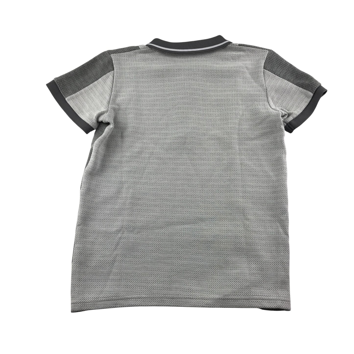 Matalan polo shirt 10-11 years light grey and dark grey stripe design