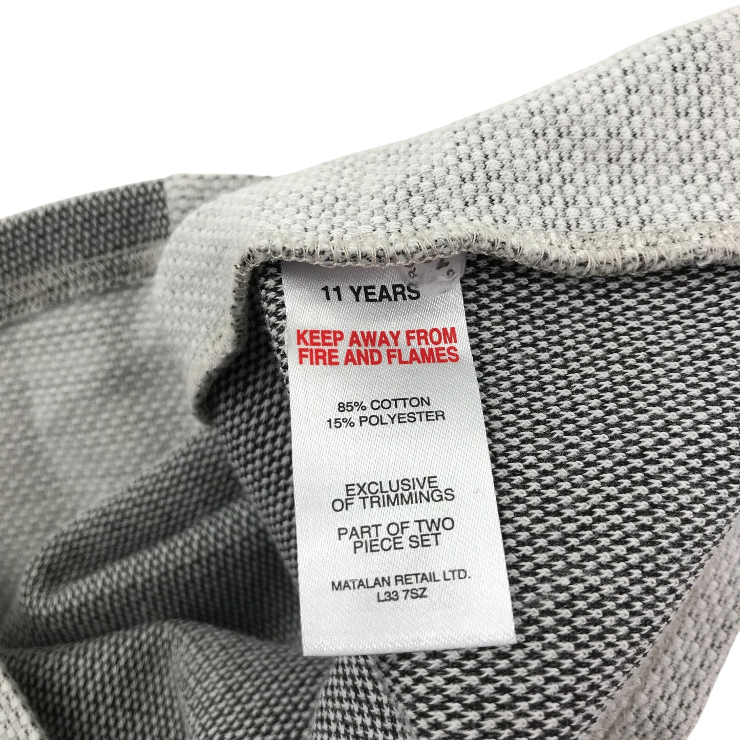 Matalan polo shirt 10-11 years light grey and dark grey stripe design