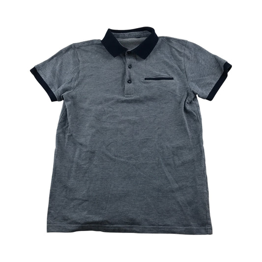 Next polo shirt 11-12 years bluish grey with navy collar cotton