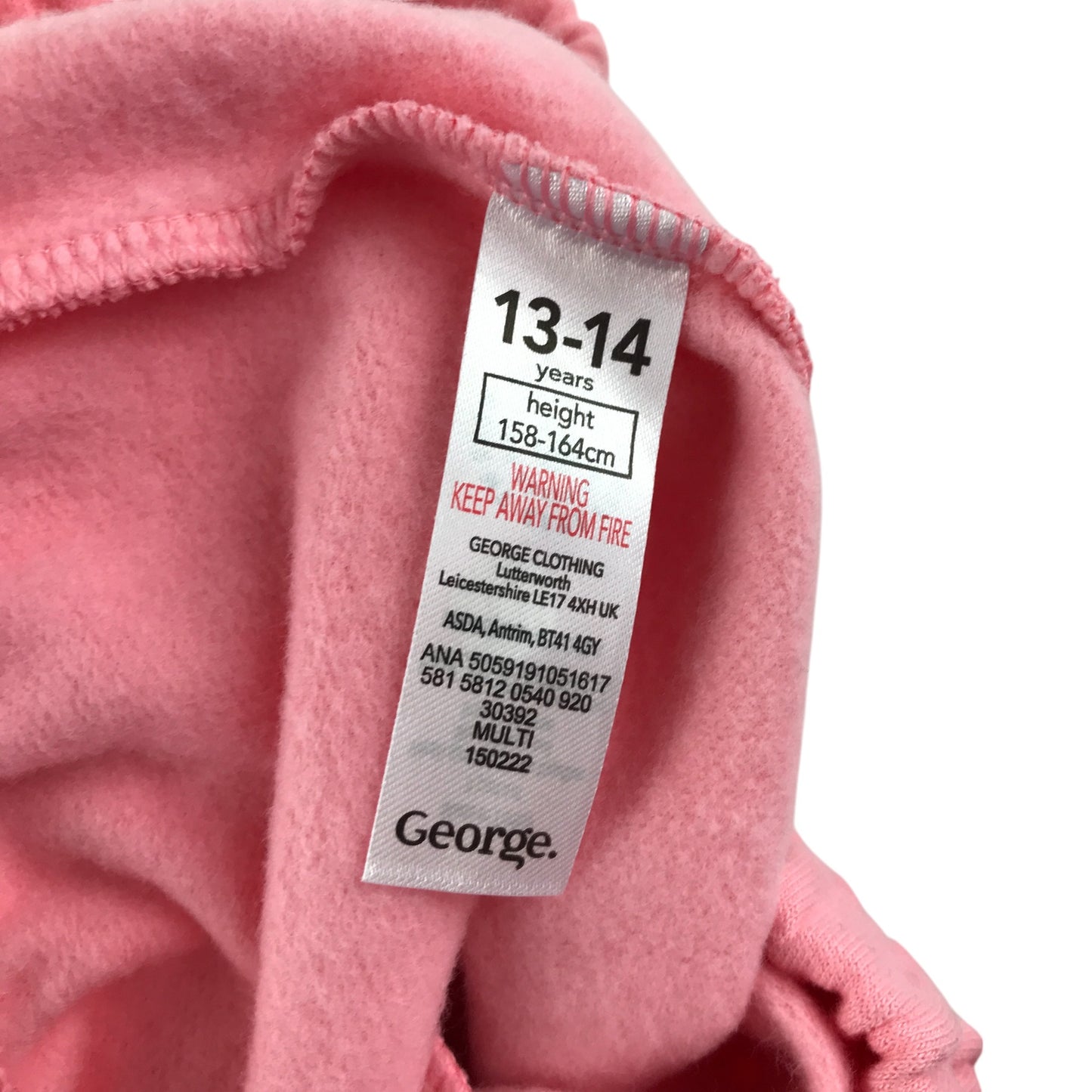 George shorts 13-14 years pink jersey material