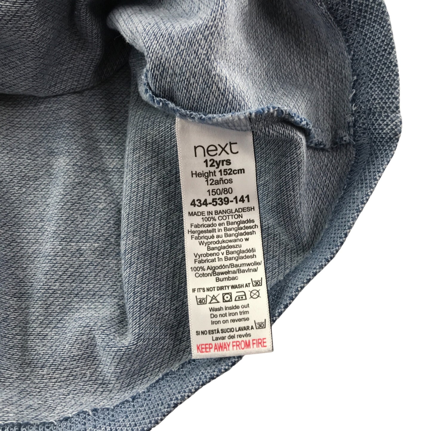 Next polo shirt 11-12 years bluish grey with navy collar cotton