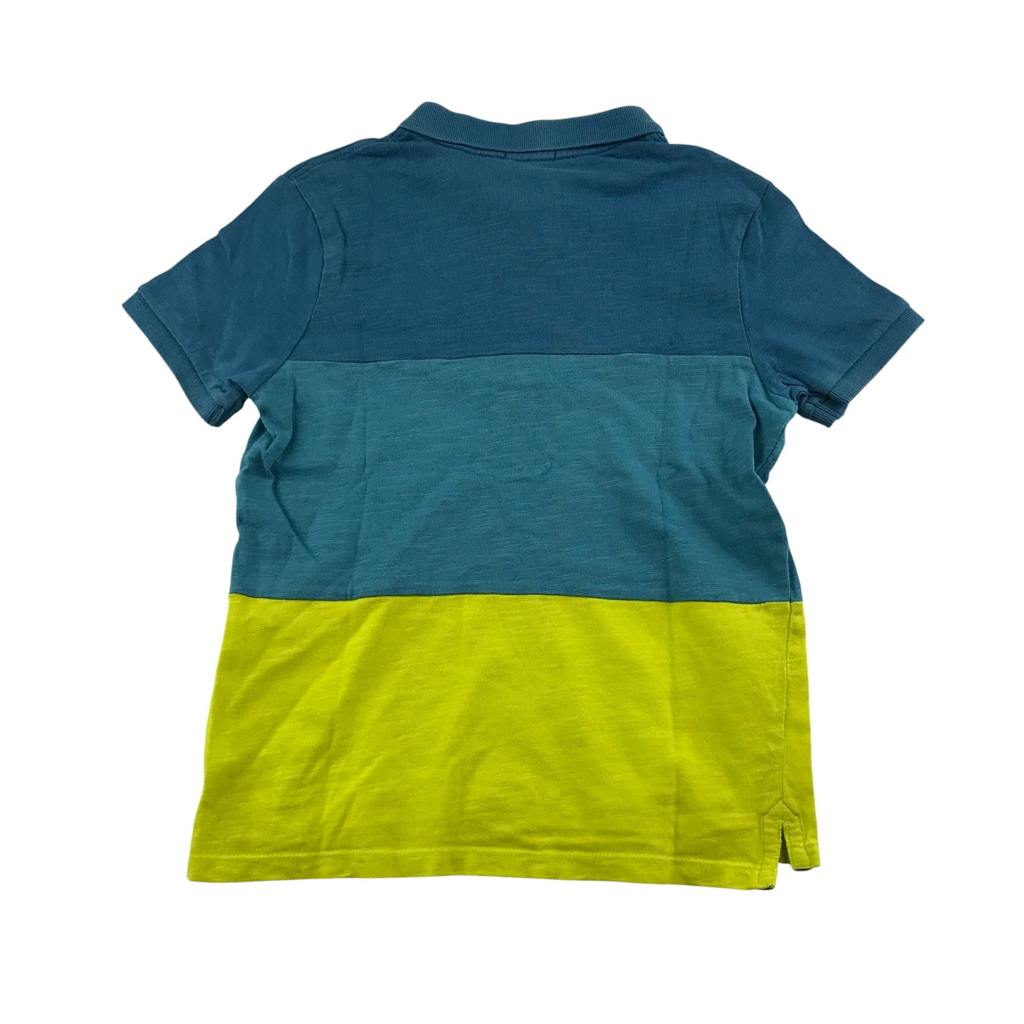 Du pareil au meme polo shirt 7-8 years blue and yellow stripe design with embroidered shark