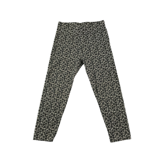 Nutmeg leggings 4-5 years white with black floral print