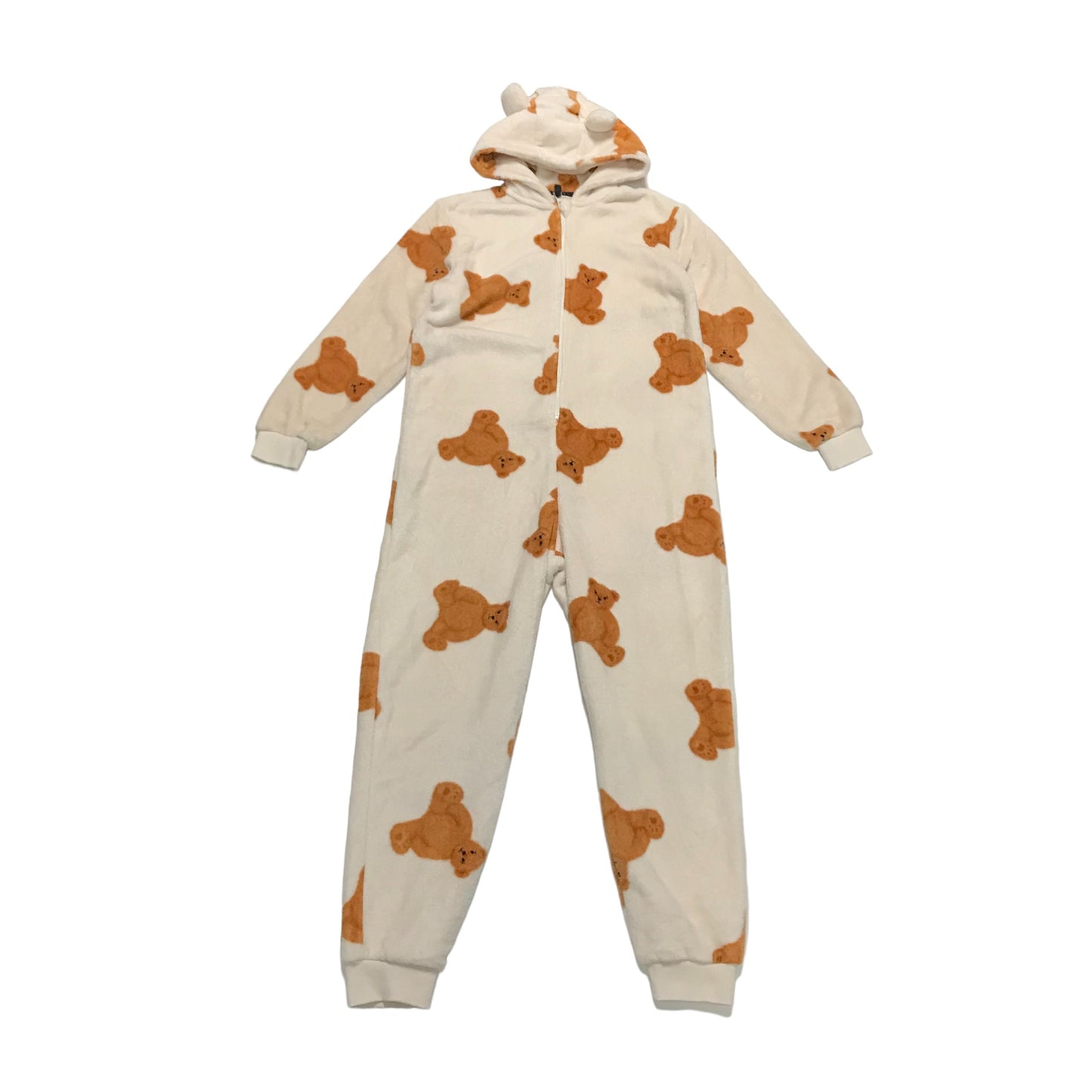 M&S Onesie Age 13 White and Brown Fluffy Spencer Bear