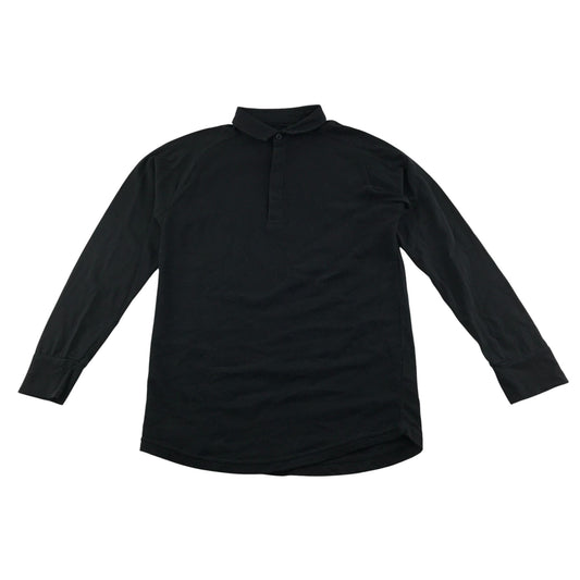 Next polo shirt 9-10 years black plain covered button collar style cotton