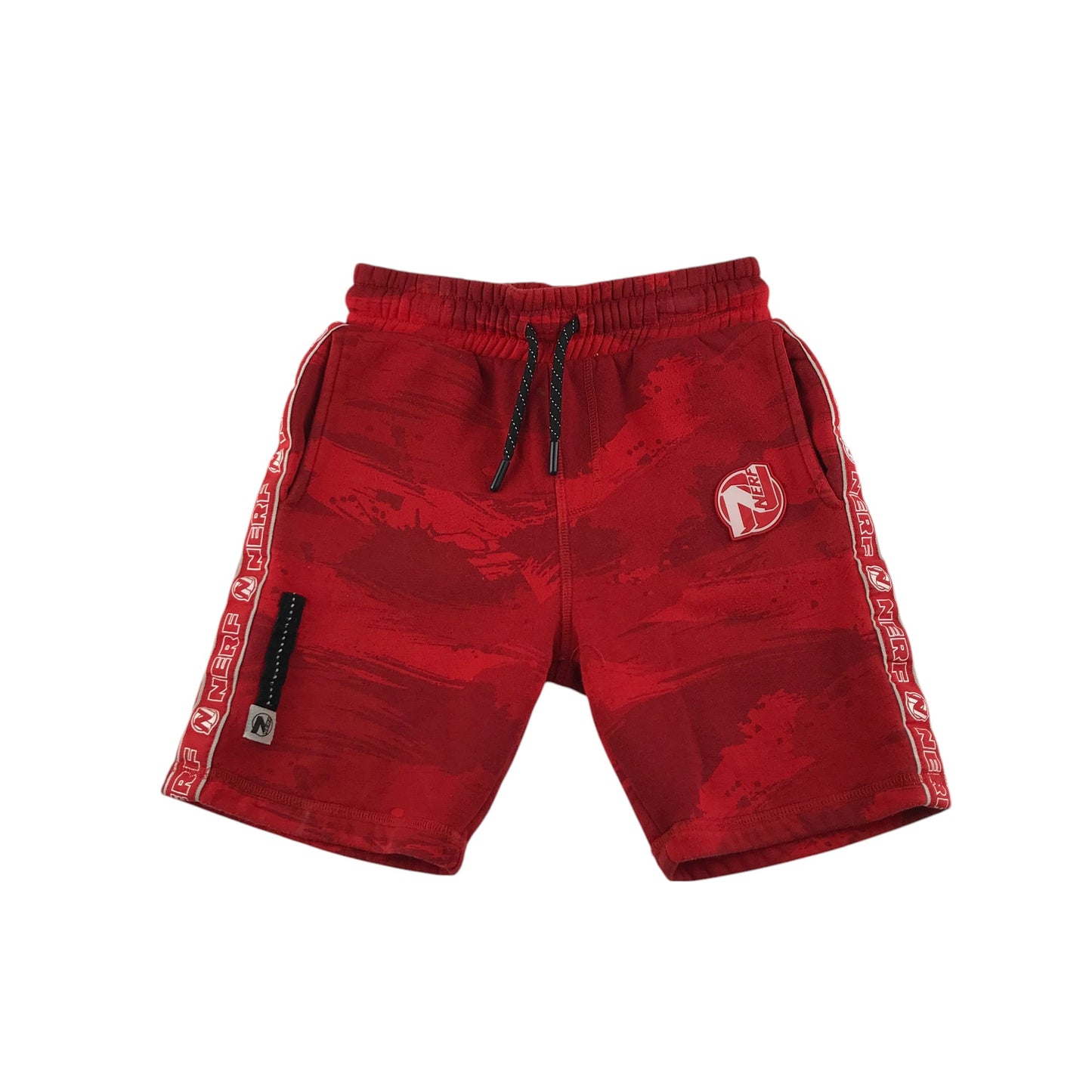 F&F shorts 7-8 years red jersey nerf camo graphic design