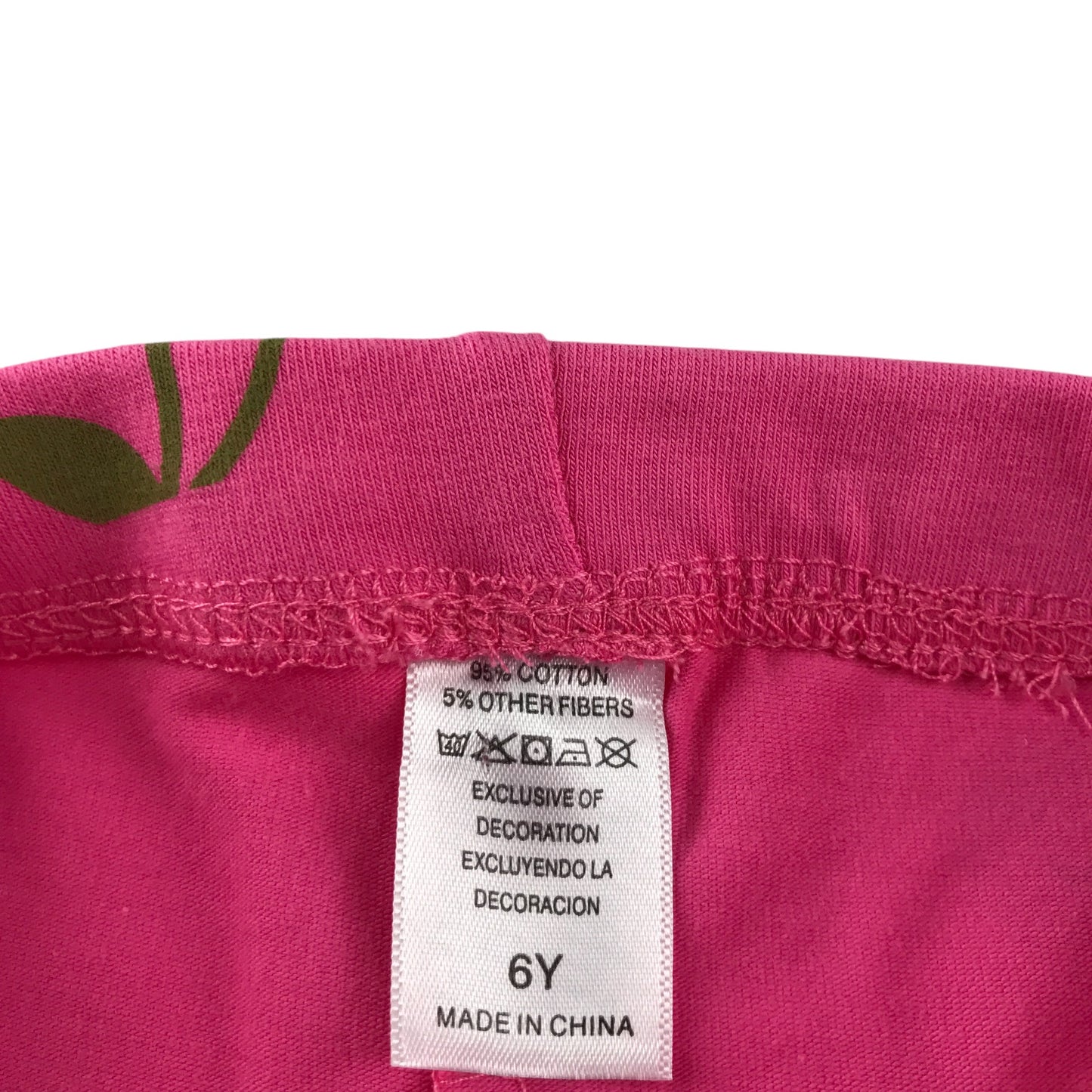 leggings 5-6 years pink cherry graphic print