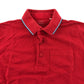 John Lewis polo shirt 6-7 years red with strip detail on collar and sleeve cotton