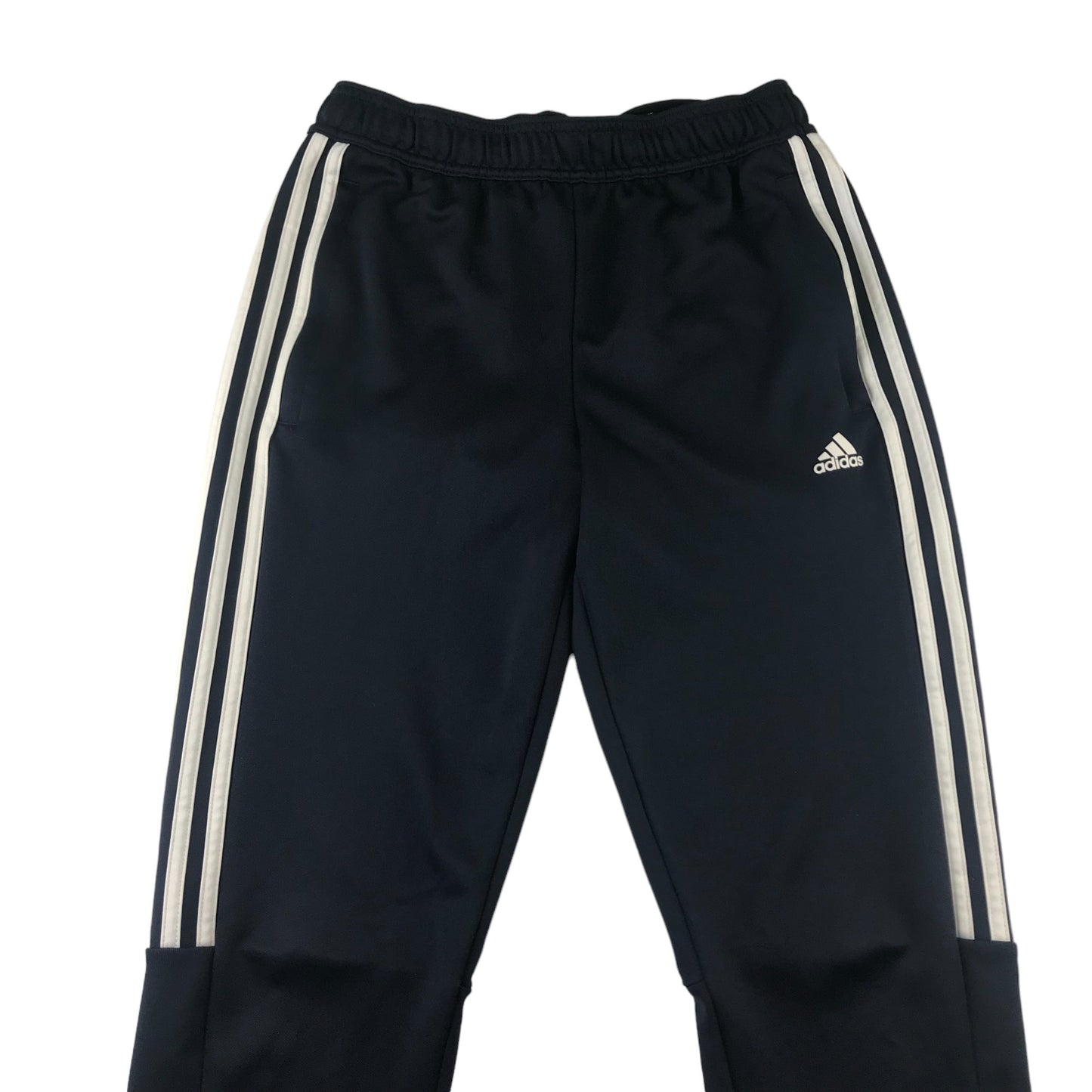 Adidas joggers 13-14 years navy blue with three stripe panels on the side