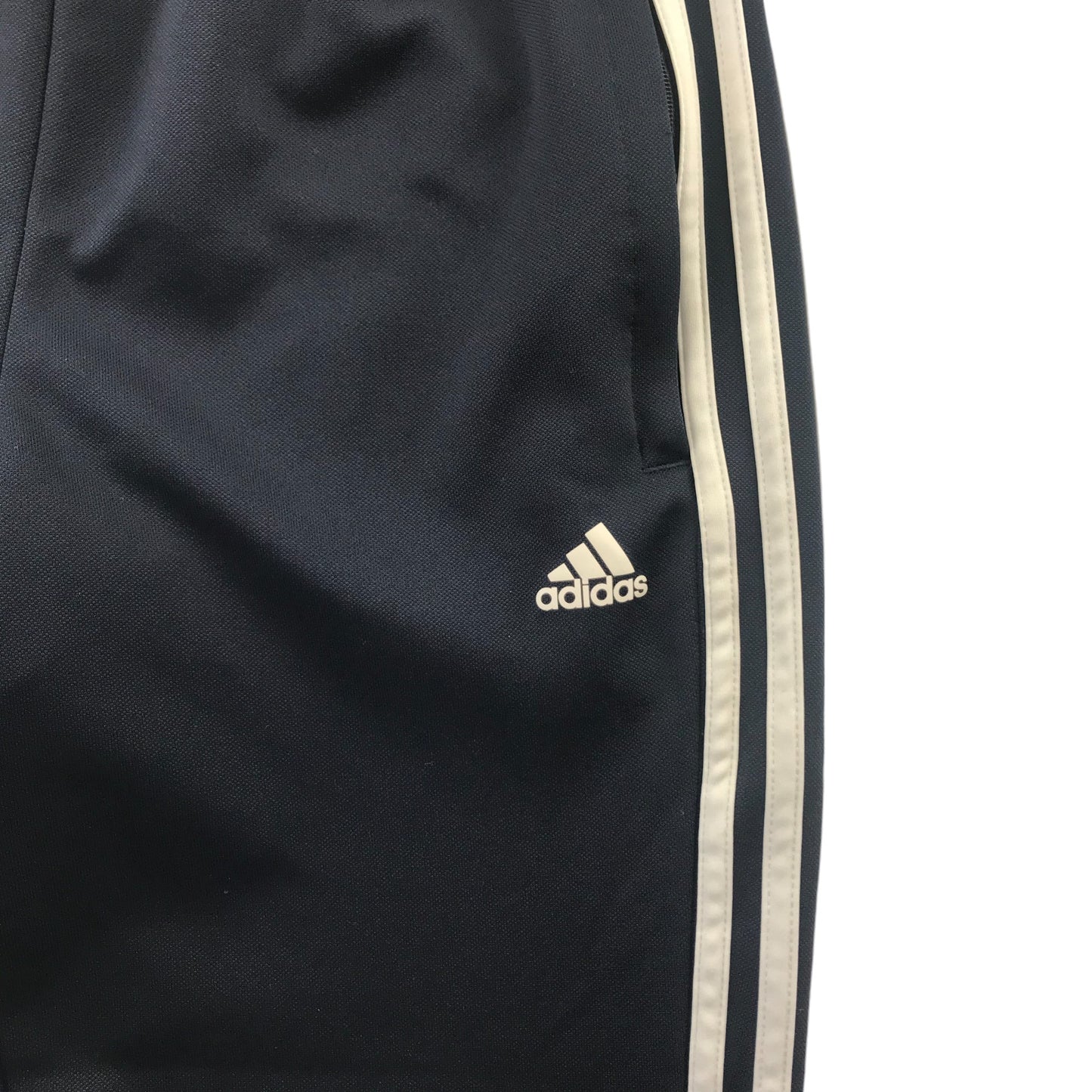 Adidas joggers 13-14 years navy blue with three stripe panels on the side