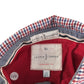 Jasper J Conran polo shirt 6-7 years red with checked collar and sleeve detailing cotton