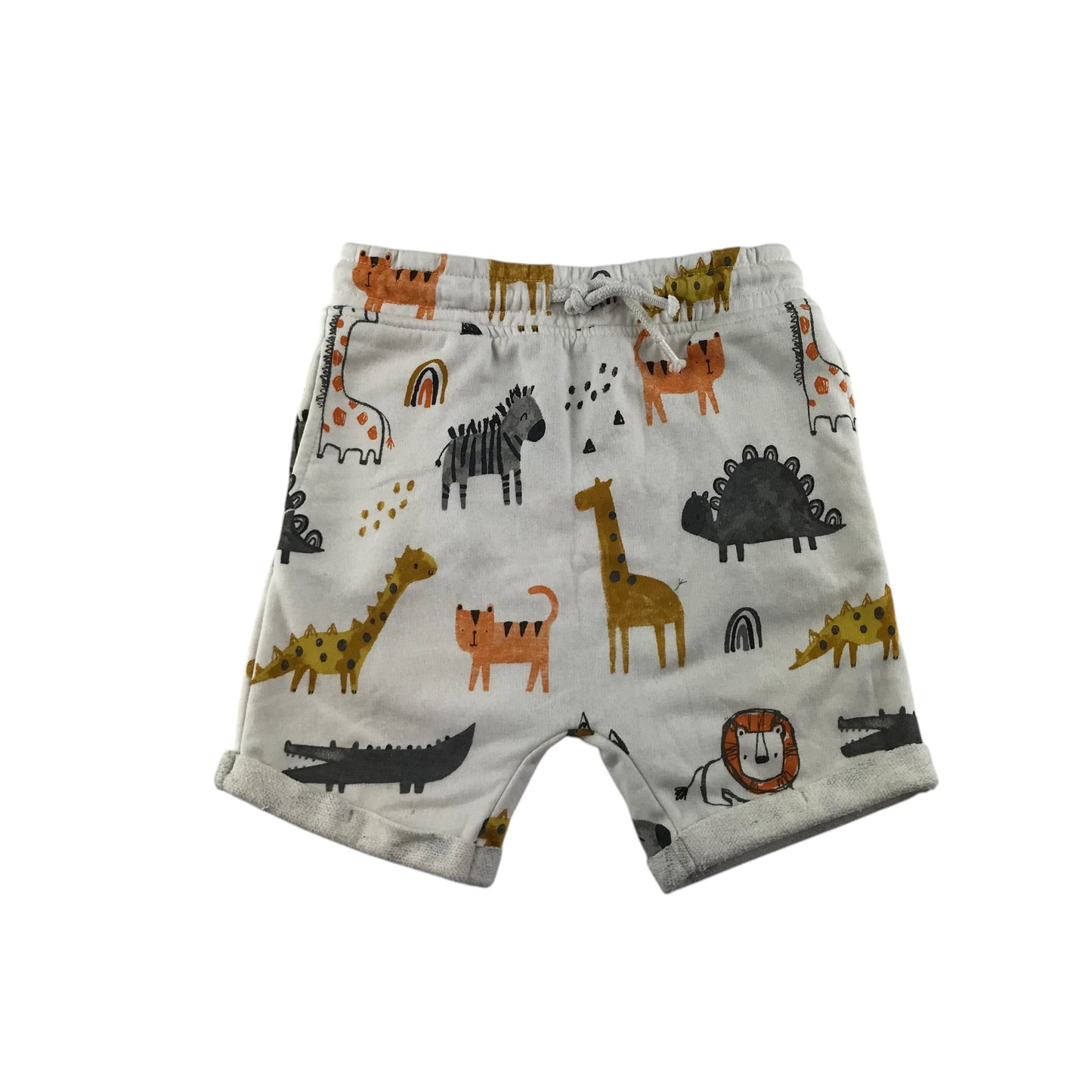 George shorts 4-5 years white jersey animal graphic design